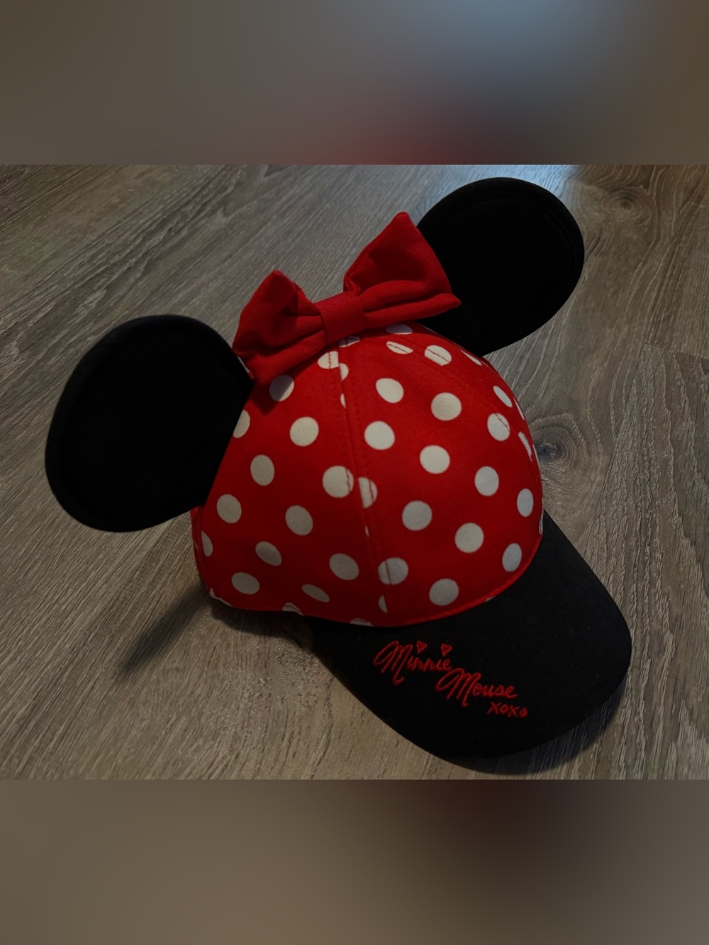 Disney Parks Exclusive Disney World Minnie Mouse Ears Bow Polka Dot Hat Cap